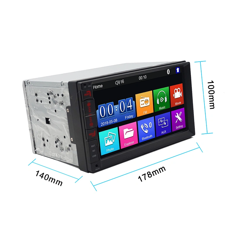HD full touch screen 7inch 2 din car radio wiith  mirror link function and FM