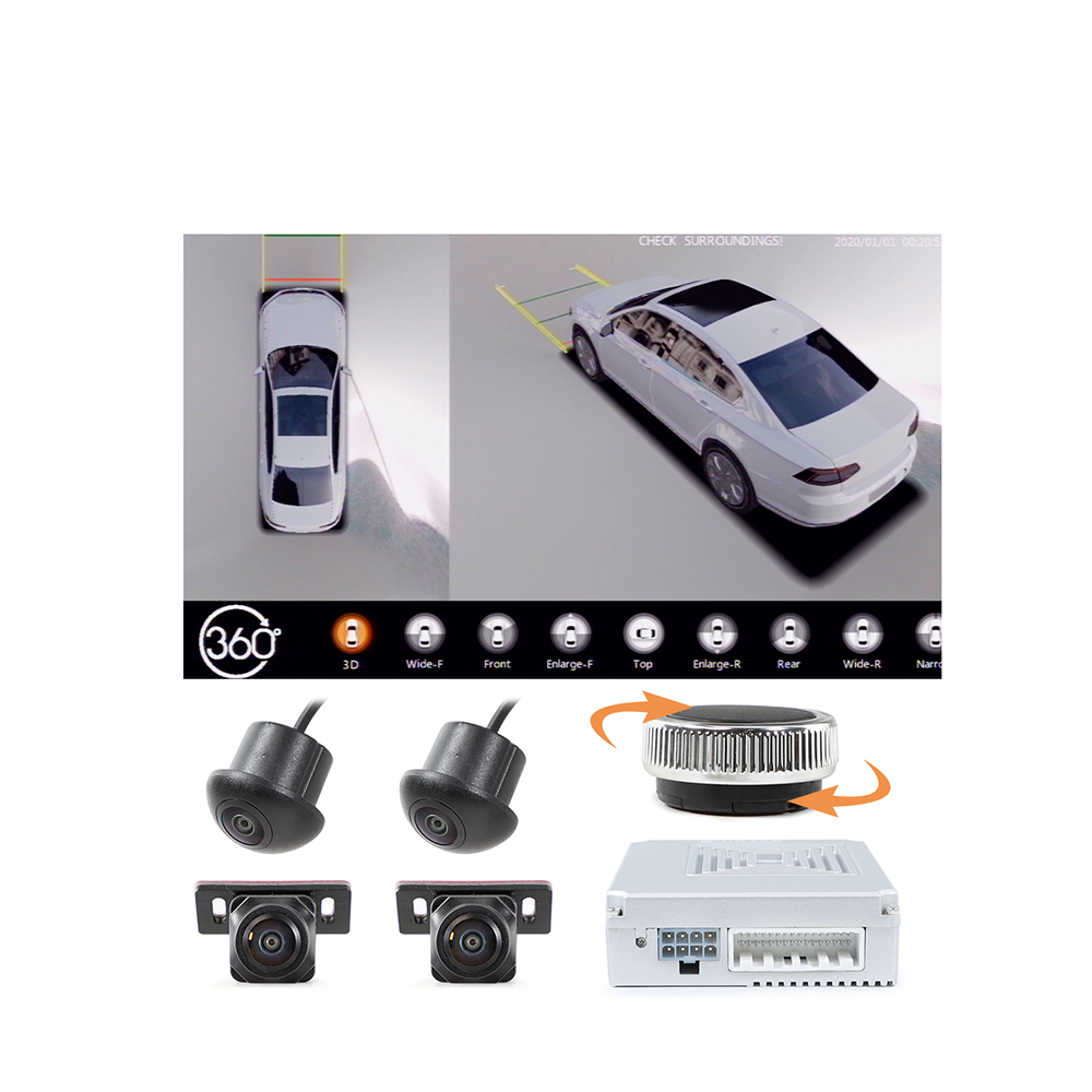 3D pro 360 car camera system around view system with trajectory guide line built-in