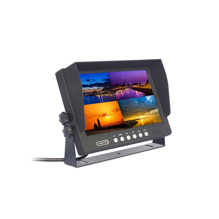 9inch quad heavy duty stand alone monitor with 4 way video input