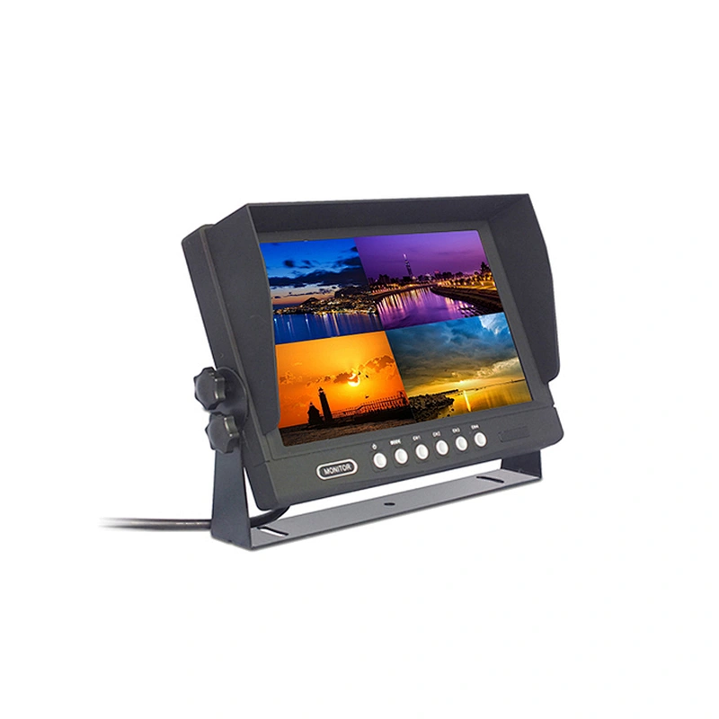 9inch quad heavy duty stand alone monitor with 4 way video input