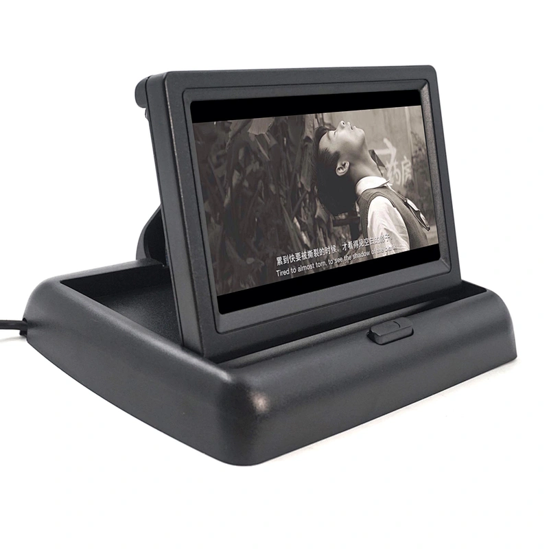 4.3inch DC12-24V foldable dash monitor for cars