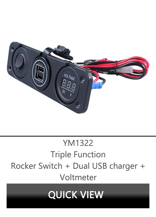 high-quality ซ็อกเก็ตไฟแช็กคู่,ที่ชาร์จในรถยนต์แบบ USB,ช่องเสียบ USB แบบติดตั้งบนแผง DAMAVO