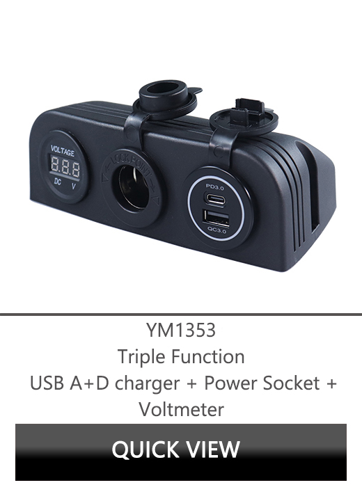 DAMAVO מטען מהיר USB C,שקע USB C 12V,מטען USB ו-USB C לרכב