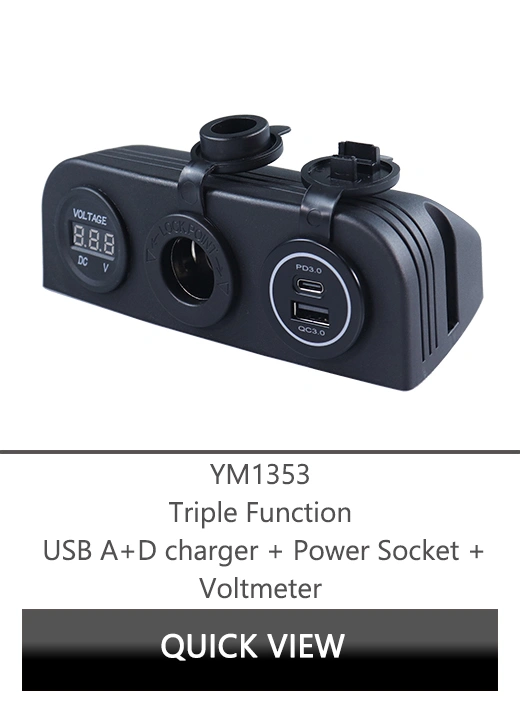 DAMAVO USB C fast charger, USB C socket 12V, USB and USB C car charger