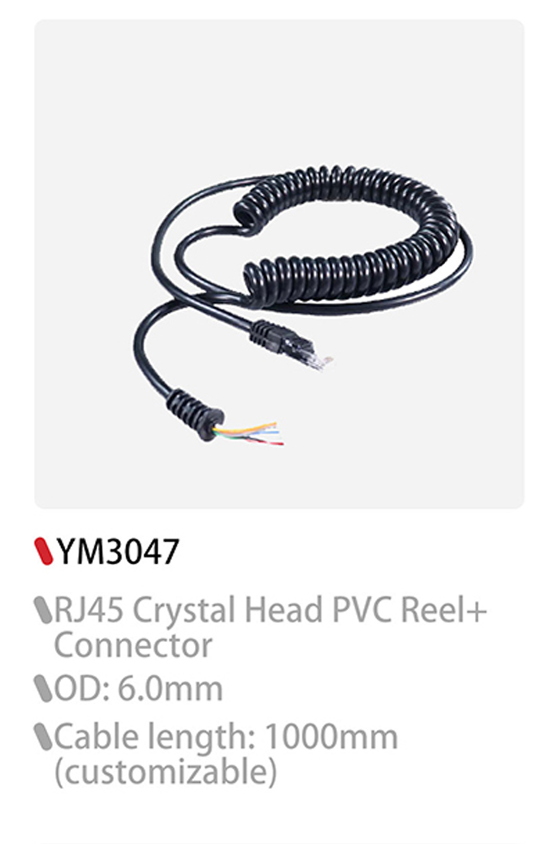 ROHS coiled 3.5 mm cable, spiral audio cable, xlr extension cable For sale