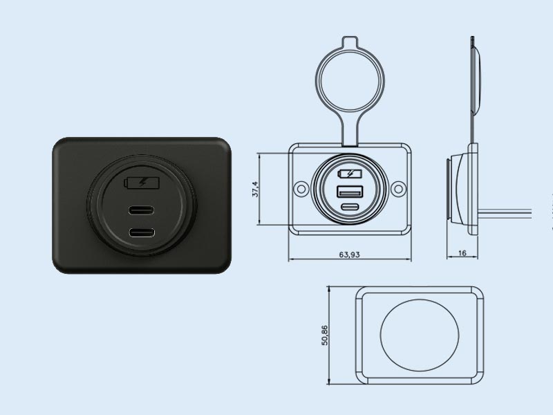 damavo usb c car charger
