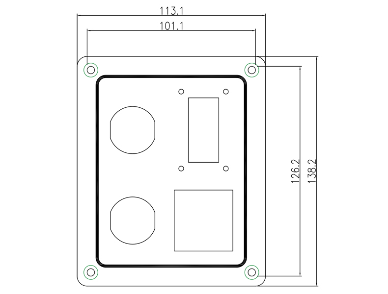 12v marine switch panel, 3 rocker switch panel, aluminium switch panel Design