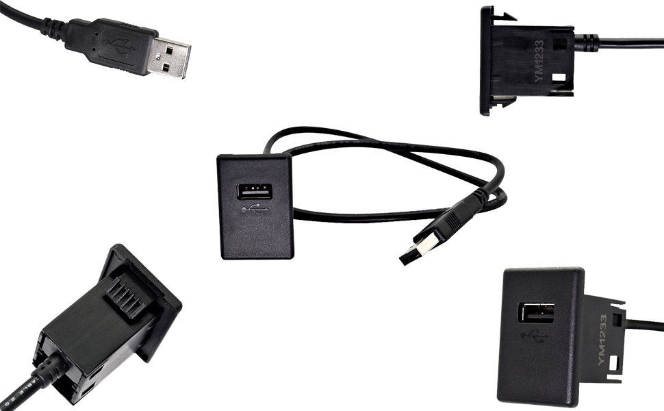 Car USB Extension Socket with Cable and Snap - DAMAVO