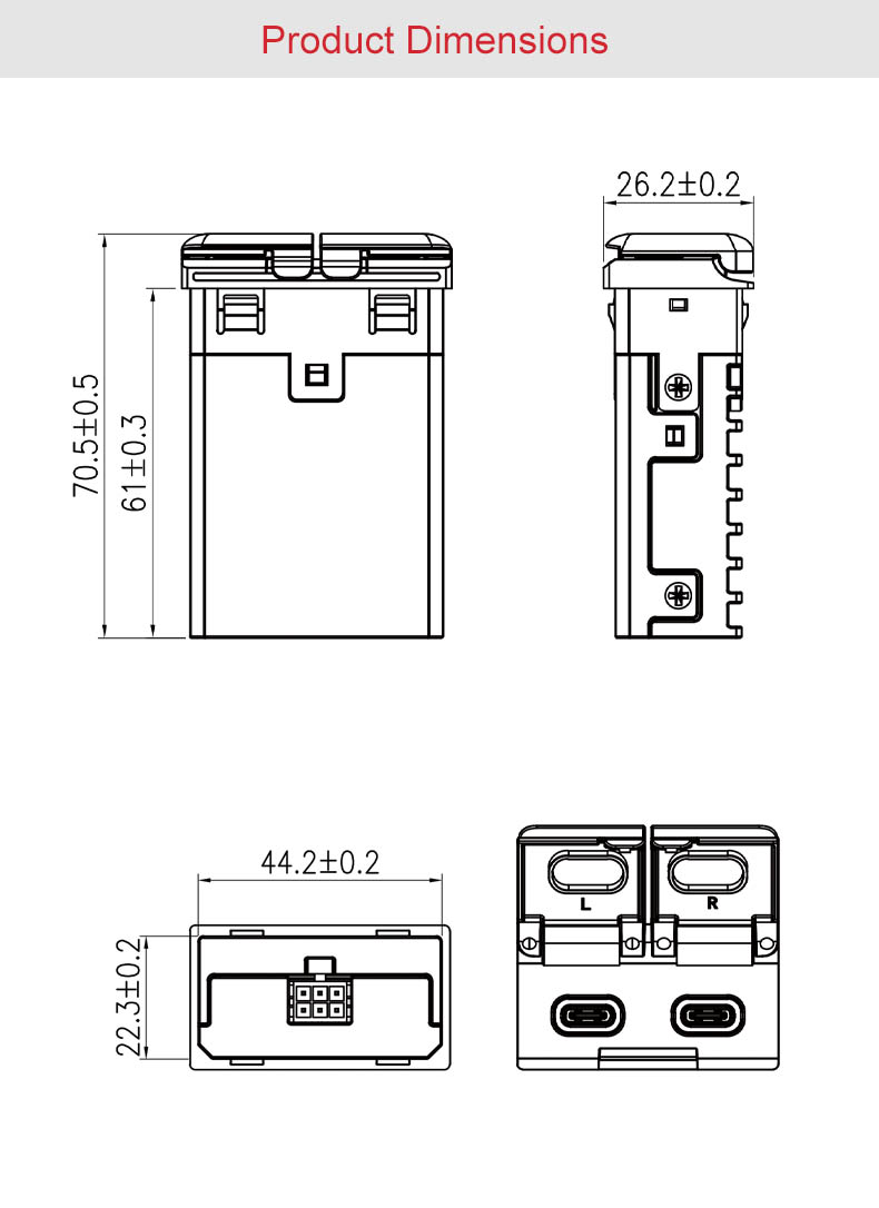 dual usb c car charger,60w usb c car charger,120w usb c car charger Product Dimensions