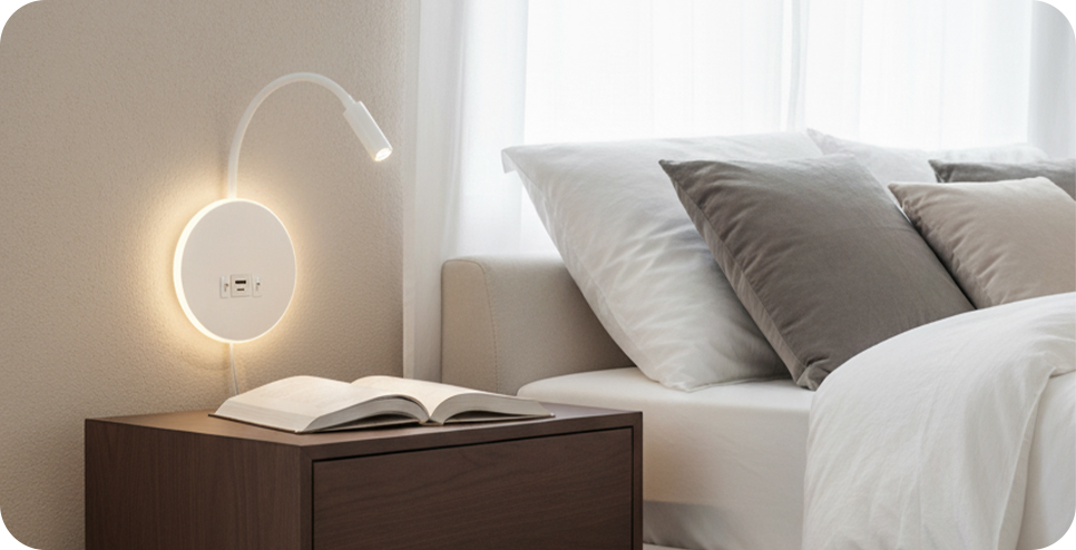wholesale 110v wall reading light, wall reading light with USB port, led wall mounted reading light Factory