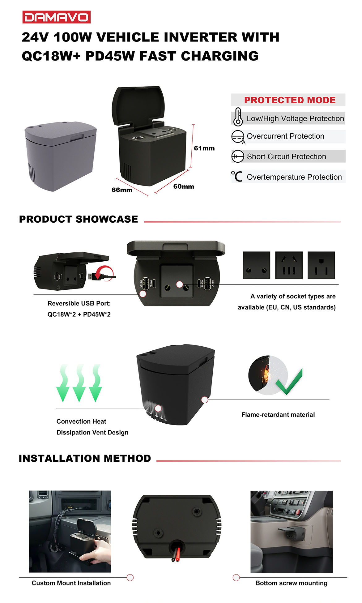 12v 220v power inverter modified sine wave, 110v car inverter, car power inverter 12v to 220v