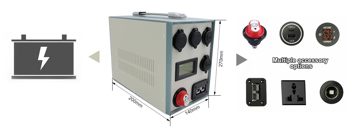 DAMAVO aluminium battery box, diy battery box, battery box power station Factory