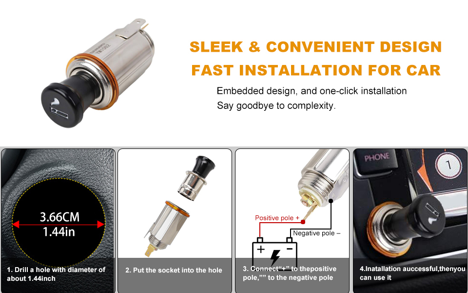 CE 12v cigarette lighter, 12v cigarette lighter adapter, car cigarette lighter socket adapter