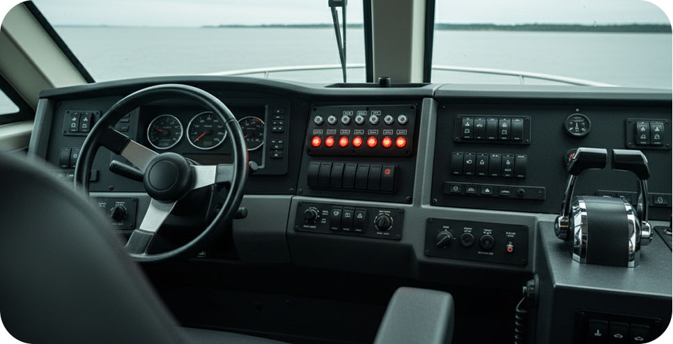DAMAVO cutom boat switch panel, marine switch panel, boat switch panel turnkey solution