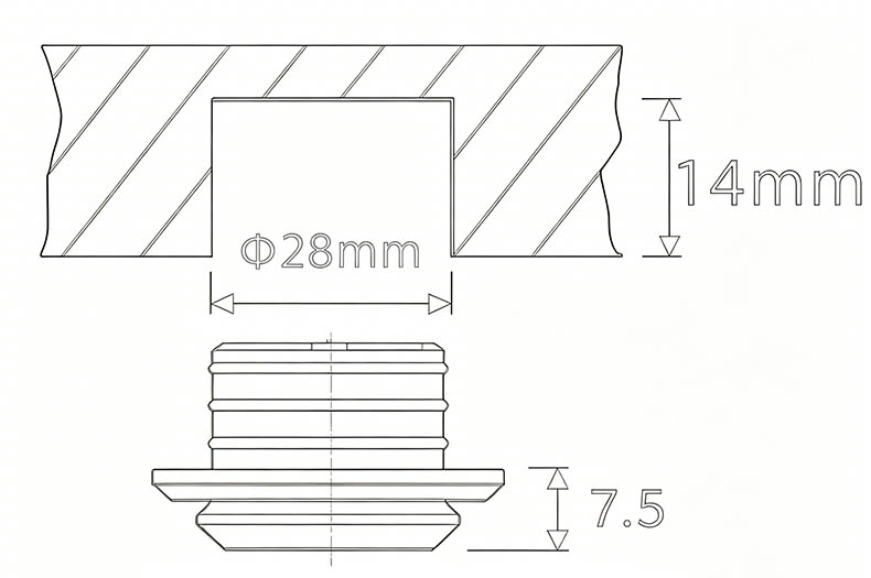 DAMAVO led under cabinet spotlights,led cabinet spotlight,small led cabinet spotlights Cutout dimensions