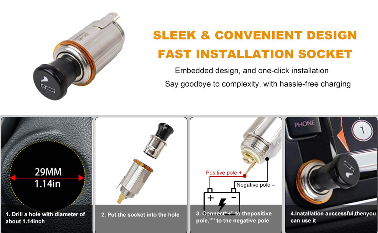China cigarette lighter receptacle,cigarette lighter plug socket,car cigar lighter For sale