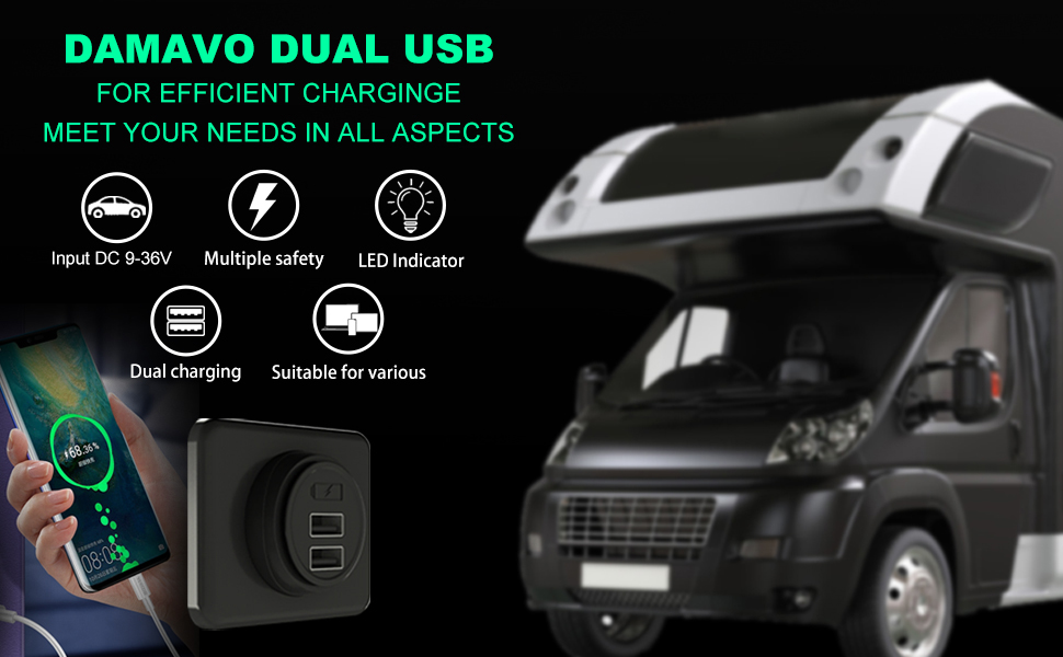 car usb port camper usb sockets usb bus poweredt Manufacturer DAMAVO