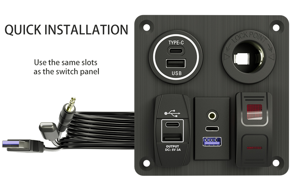 FCC panel mount usb extension ,flush mount dual usb port ,flush mount aux port