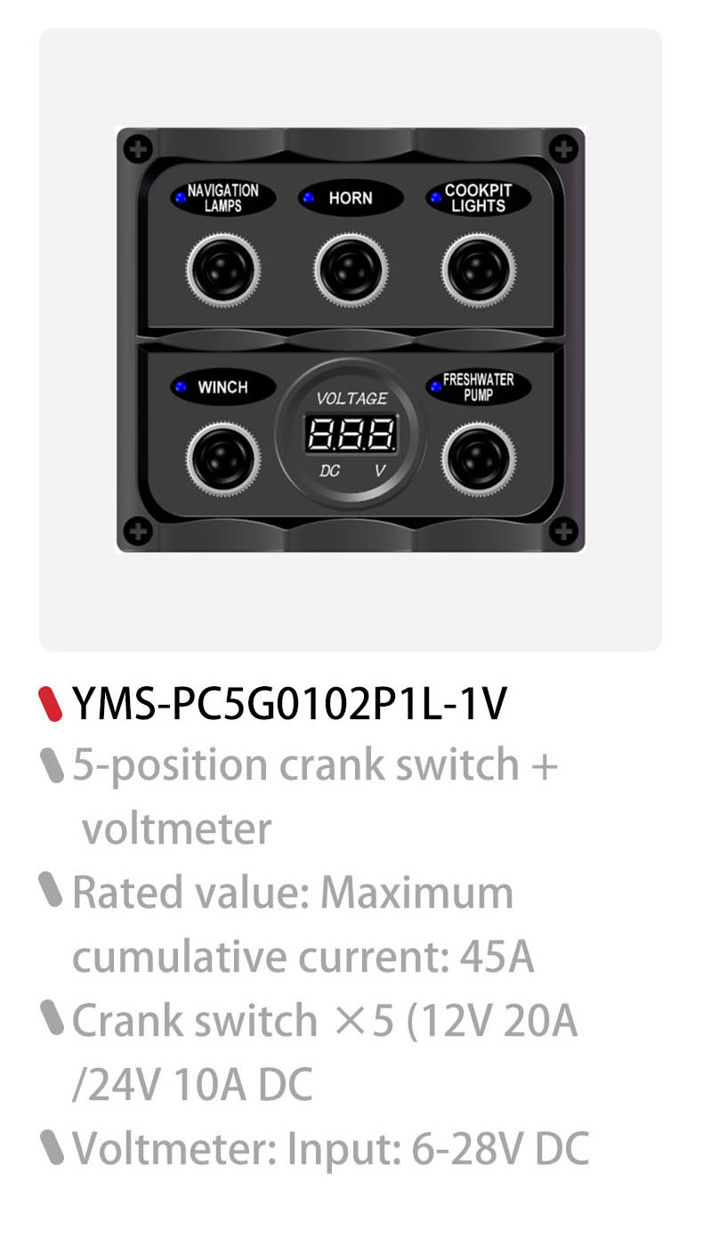 Marine switch panel with fuses, Custom toggle switch panel, switch panel 6 gang