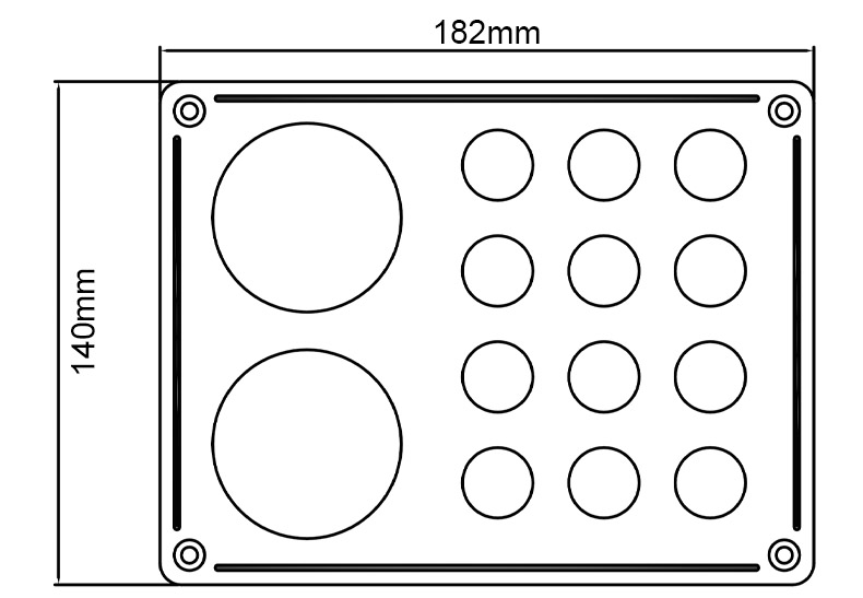 24V campervan switch panel, 12 way switch panel, metal push button switch Supplier