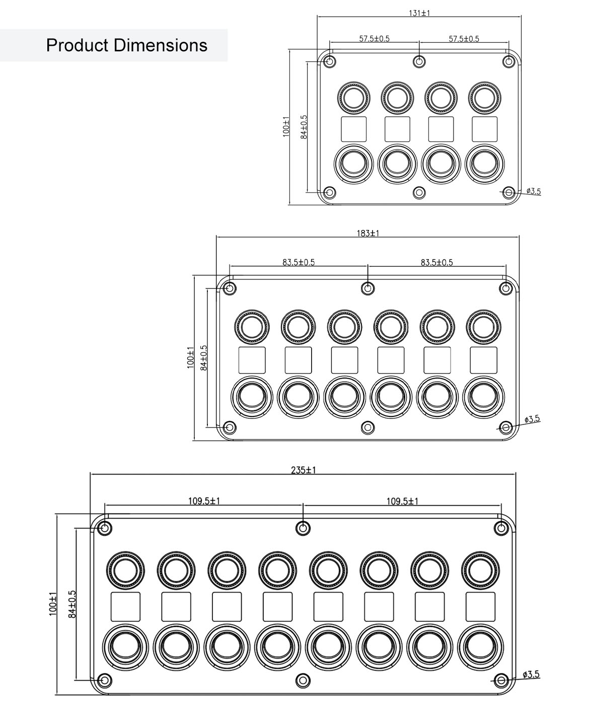 DAMAVO custom marine switch panel, 12v rocker switch panel, 8 gang switch panel Manufacturer