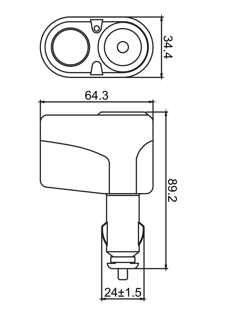 DAMAVO 12v dc car socket, 12v dc car cigarette lighter socket, 24v cigarette lighter socket