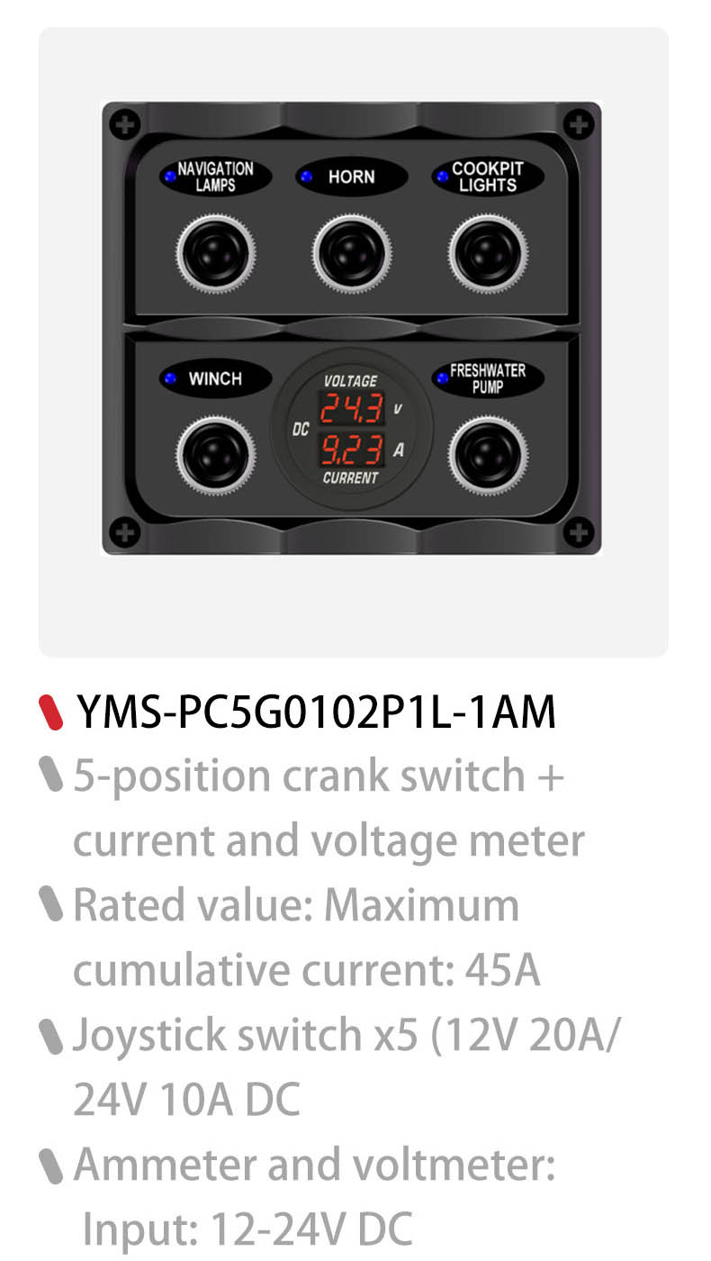 Marine switch panel with fuses, Custom toggle switch panel, switch panel 6 gang