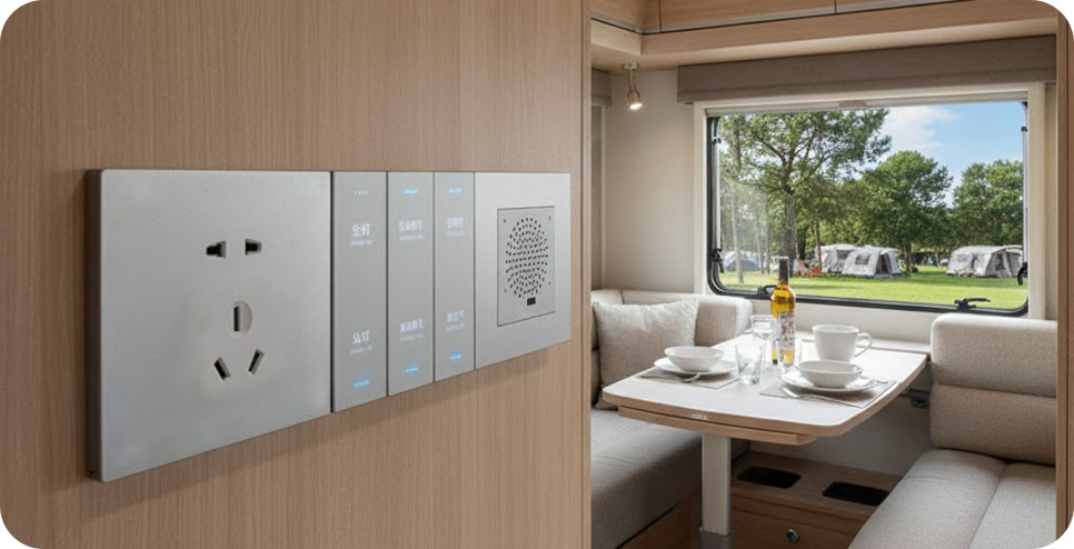 Roch aluminum switch panel, 12v USB switch panel, wall socket with USB port Factory