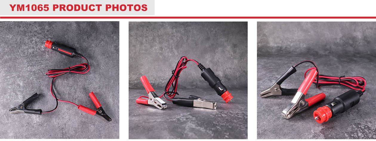 24V wire harness clamp, cigarette lighter socket to battery clips, car lighter plug