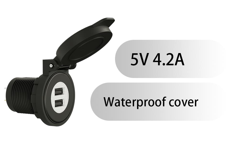 waterproof USB charger, waterproof USB port for boat, USB car charger outlet Factory