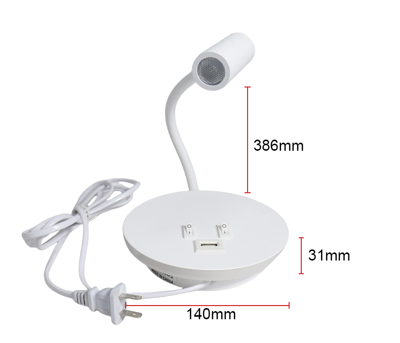 110v wall reading light, wall reading light with USB port, led wall mounted reading light