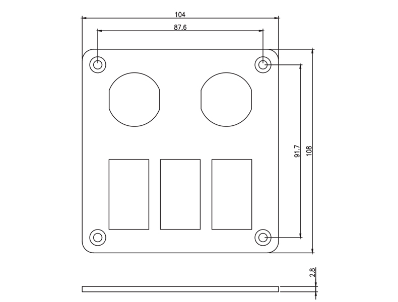 12v marine switch panel, 3 rocker switch panel, aluminium switch panel Development