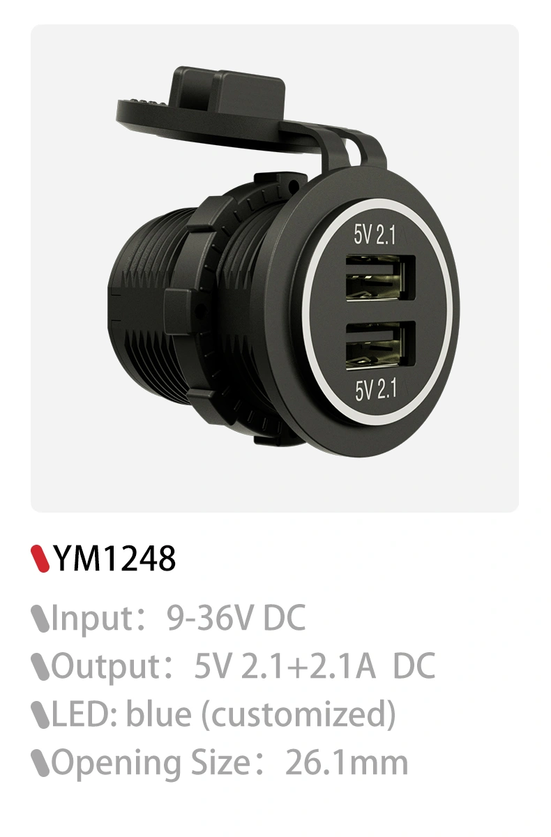 China 24v USB charger, 24v USB adapter, 24v USB socket Design