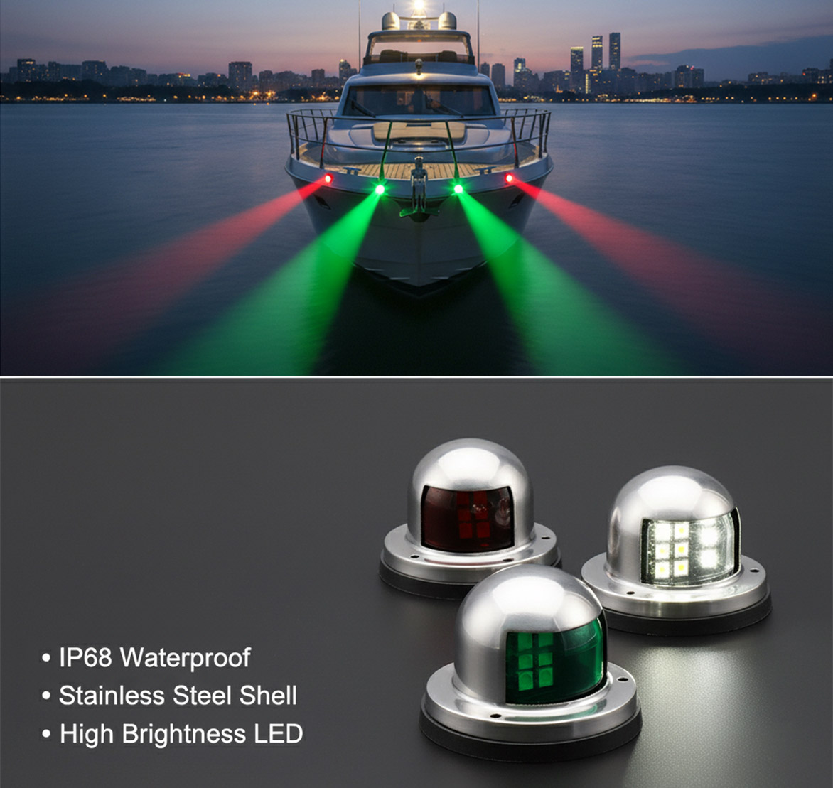 CE boat navigation lights, marine led lights, navigation lights for small boats Manufacturer