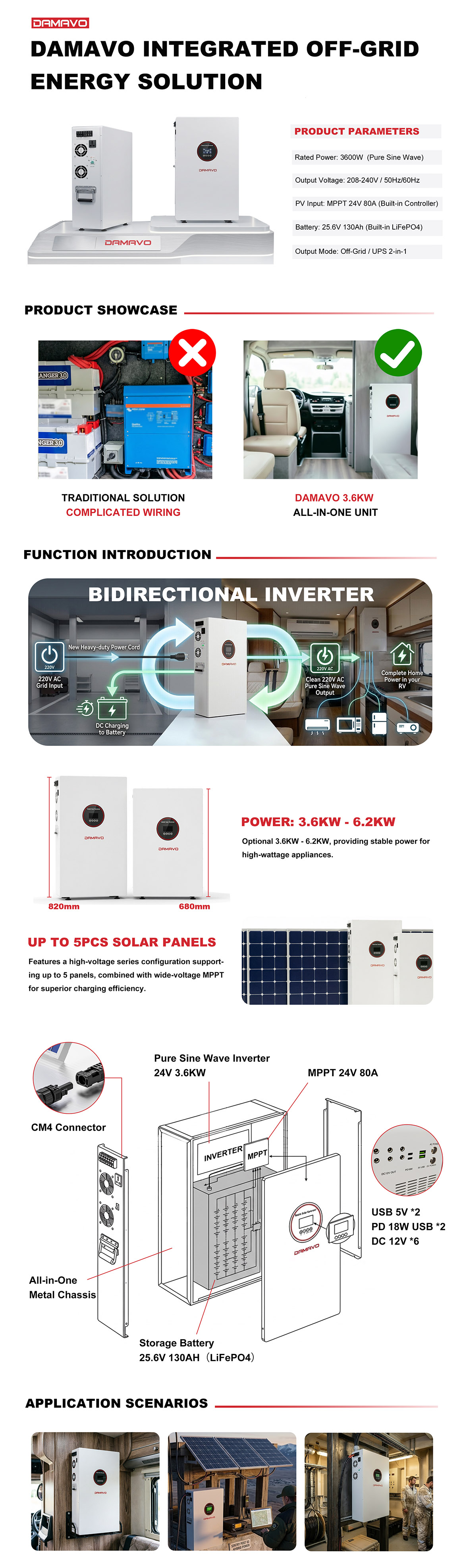 3.6kw off grid solar power system ,6.2kw off grid solar power system ,off grid power system for rv