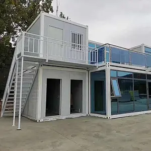 Casa contenedor modular de paquete plano prefabricada de 40 pies en venta