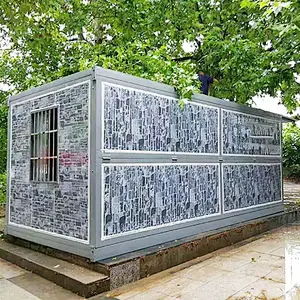 Casa contenedor plegable móvil de estructura de acero