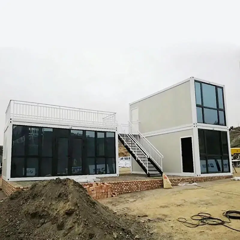 Casa contenedor modular de paquete plano prefabricada de 40 pies en venta