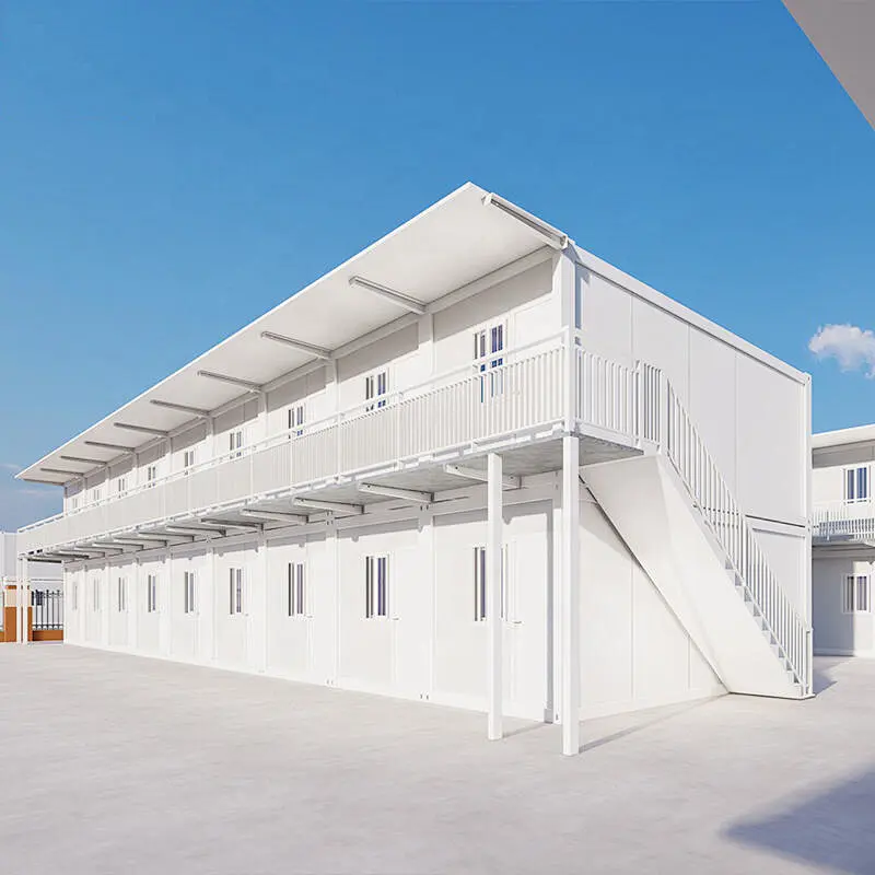 CE & ROHS Conjunto completo de lujo Mobile Modular Sandwich Panel Camp Living Box Casas de contenedores prefabricadas individuales
