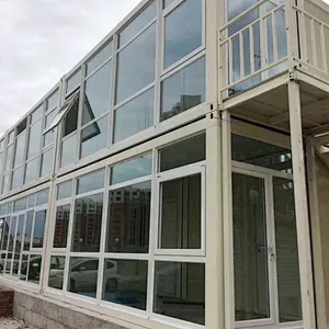 GZXINCHENG aluminium perfab expandable sea glass curtain wall expandable prefab container house