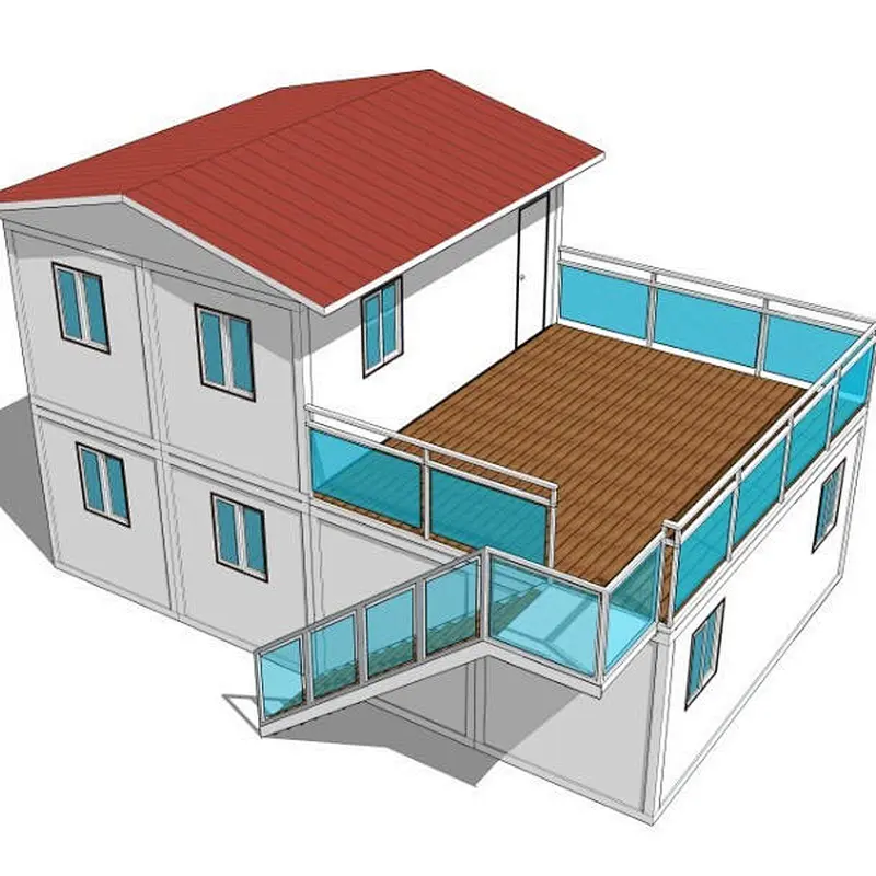 GZXINCHENG Fast install Steel Structure Prefabricated Luxury villa Two Storey Prefab House container house