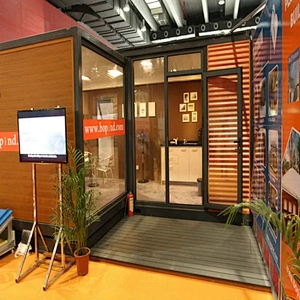 Casa contenedor prefabricada modular móvil y de fácil instalación de paquete plano con decoración de lujo y casa contenedor modular