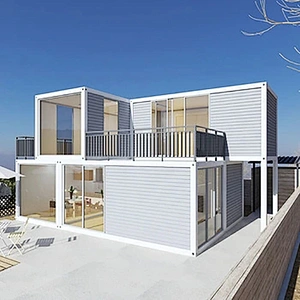 Casa contenedor prefabricada modular móvil y de fácil instalación de paquete plano con decoración de lujo y casa contenedor modular