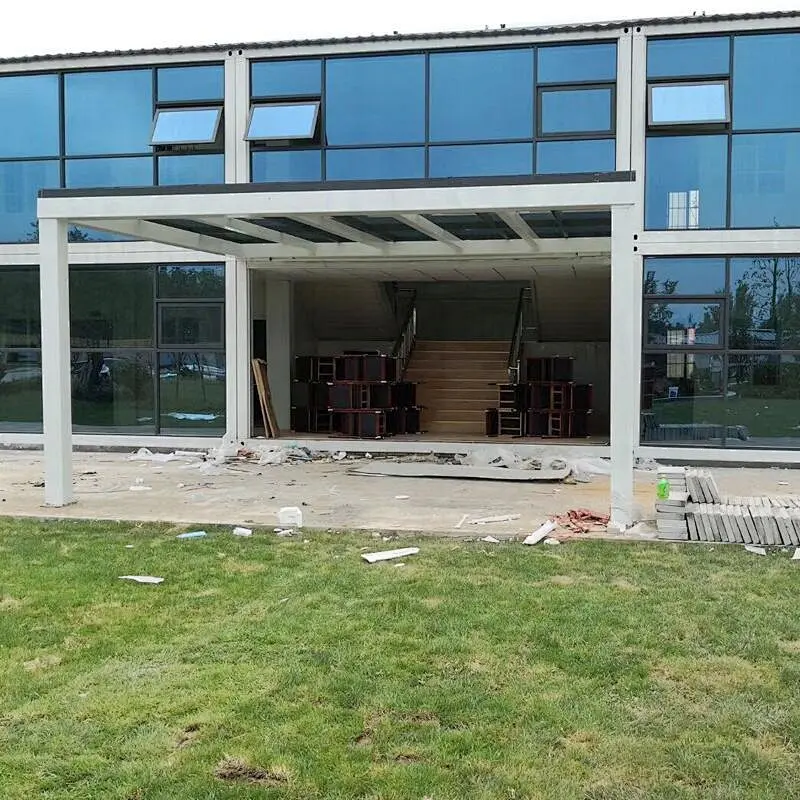 Estilo de negocios de gama alta de Guangzhou Xincheng, negro, casa prefabricada de color gris oscuro con CE y ROHS