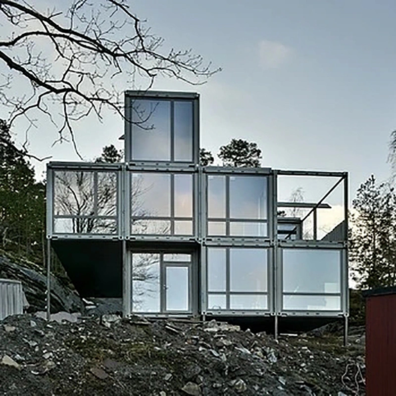 Casa contenedor prefabricada modular móvil y de fácil instalación de paquete plano con decoración de lujo y casa contenedor modular