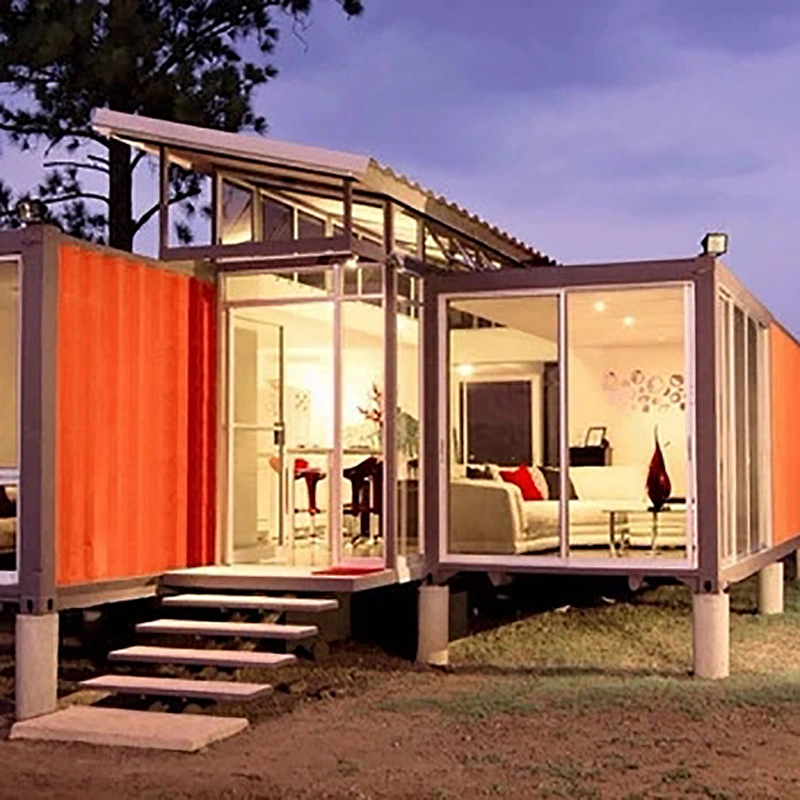 Casa contenedor prefabricada modular móvil y de fácil instalación de paquete plano con decoración de lujo y casa contenedor modular