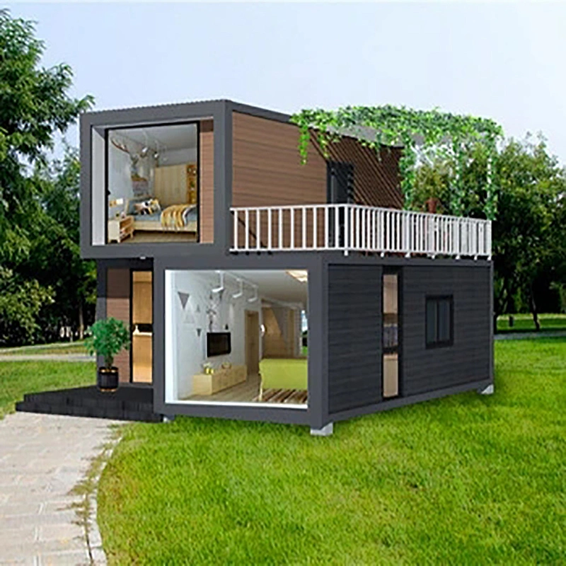Casa contenedor prefabricada modular móvil y de fácil instalación de paquete plano con decoración de lujo y casa contenedor modular