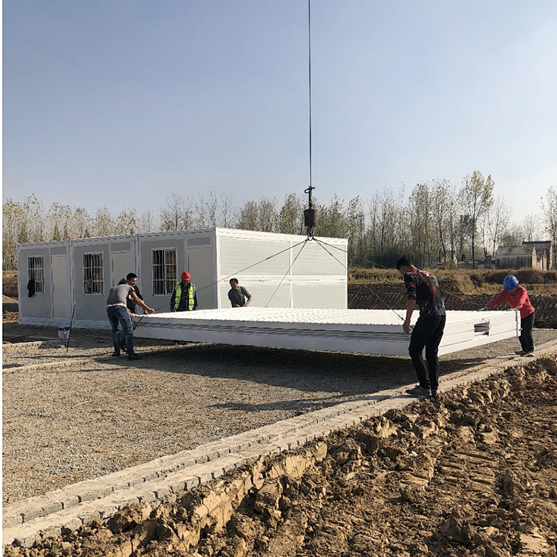 Casa prefabricada de construcción rápida, contenedor plegable modular, campo de trabajo