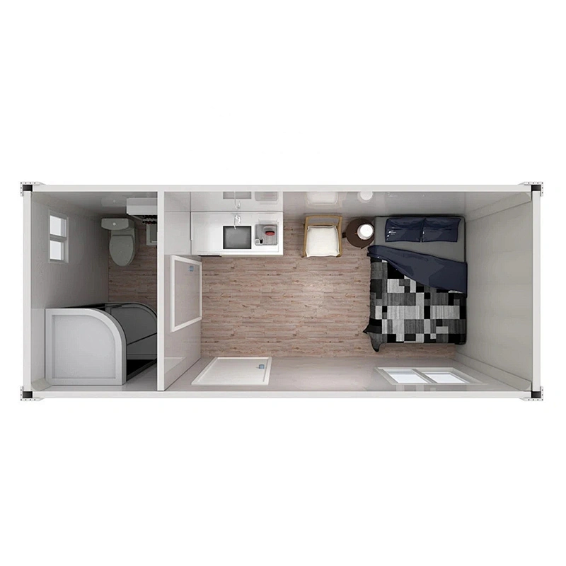Contenedor barato ropa móvil casa marco de acero