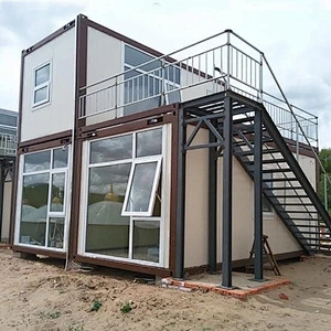 Cabaña de dos pisos Casa contenedor prefabricada